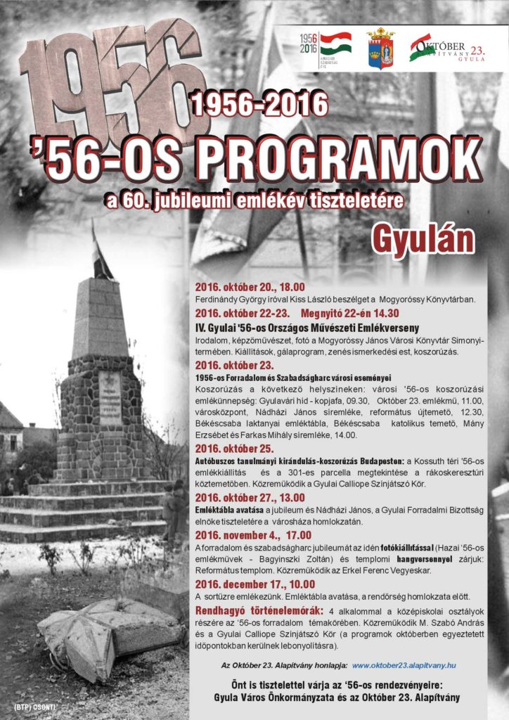 60. jubileumi emlékév programjai - plakát